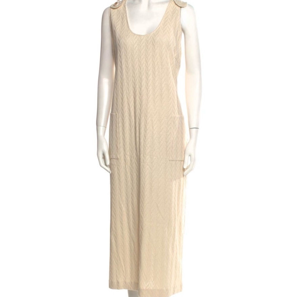 Pearl by Lela Rose Chic Cream Sleeveless Midi Dress